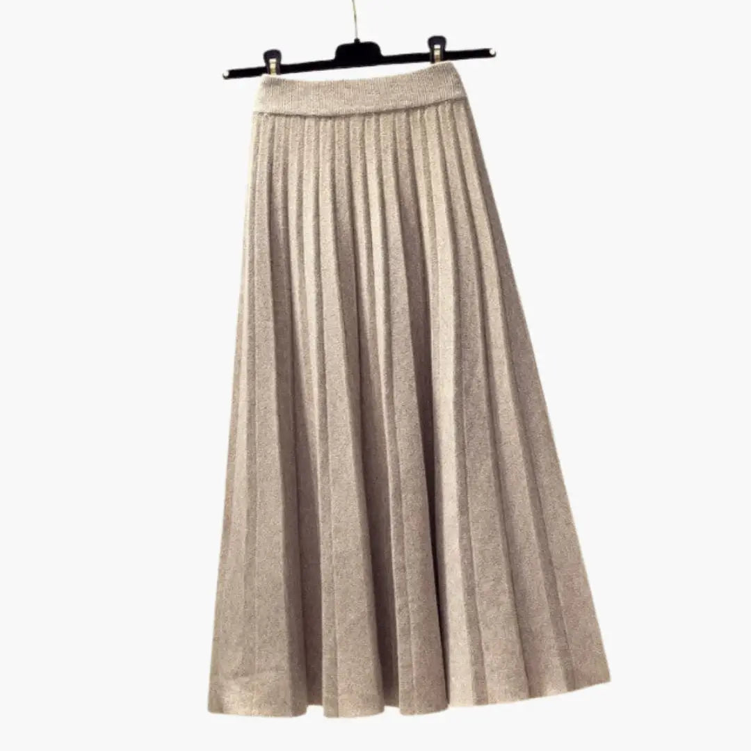 Eloura Ribbed Knit Pleated Maxi Skirt