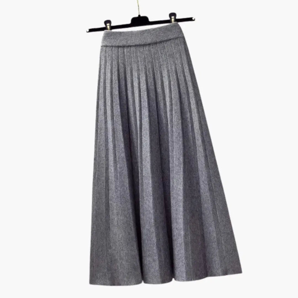 Eloura Ribbed Knit Pleated Maxi Skirt