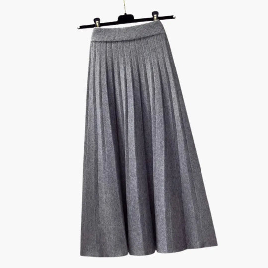 Eloura Ribbed Knit Pleated Maxi Skirt