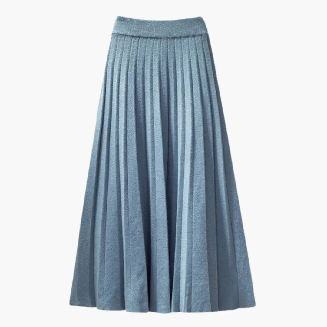 Eloura Ribbed Knit Pleated Maxi Skirt