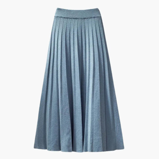 Eloura Ribbed Knit Pleated Maxi Skirt