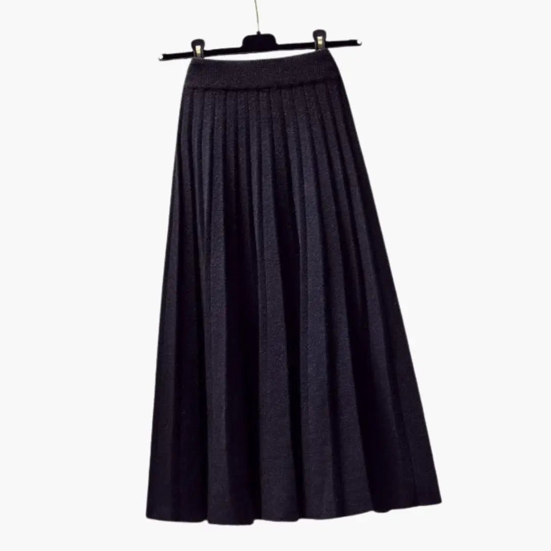 Eloura Ribbed Knit Pleated Maxi Skirt