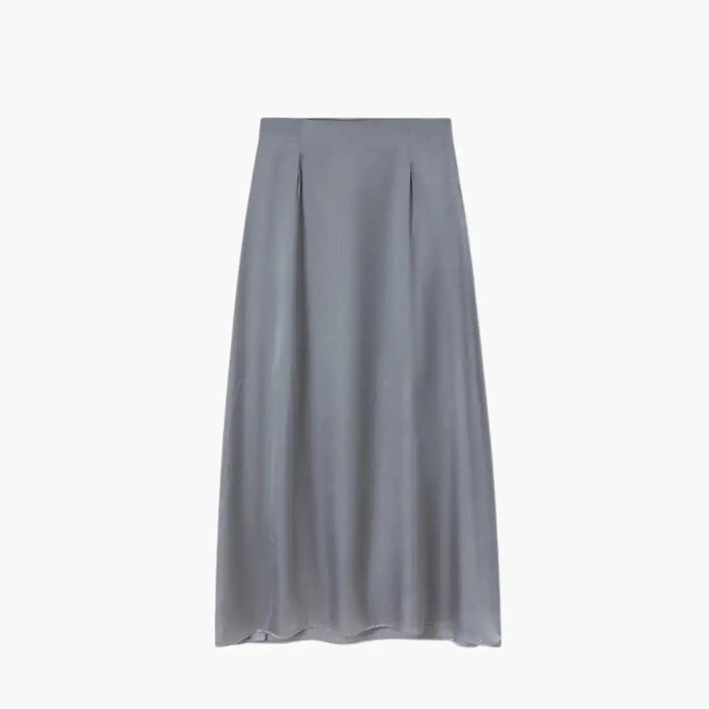 Solenne High Waisted Satin Maxi Skirt