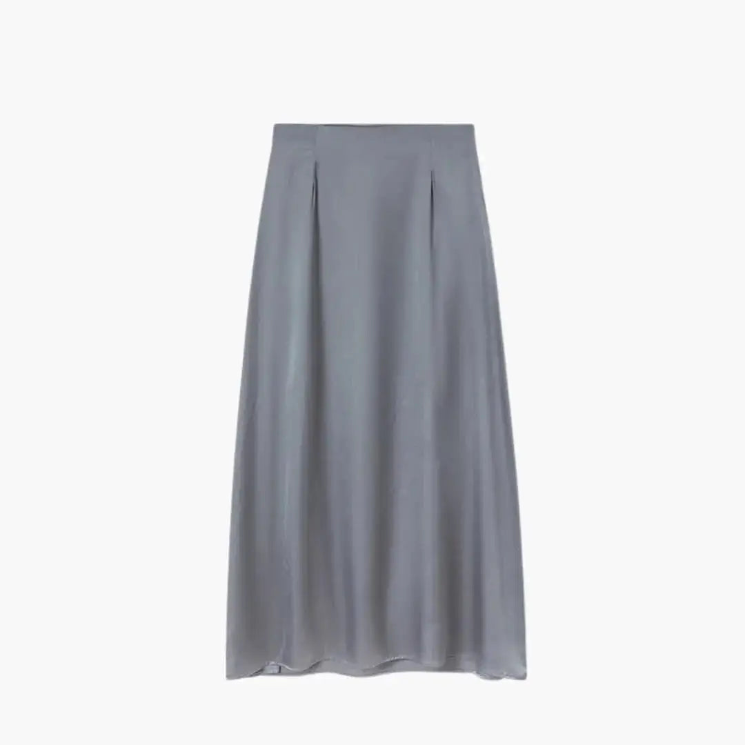 Solenne High Waisted Satin Maxi Skirt