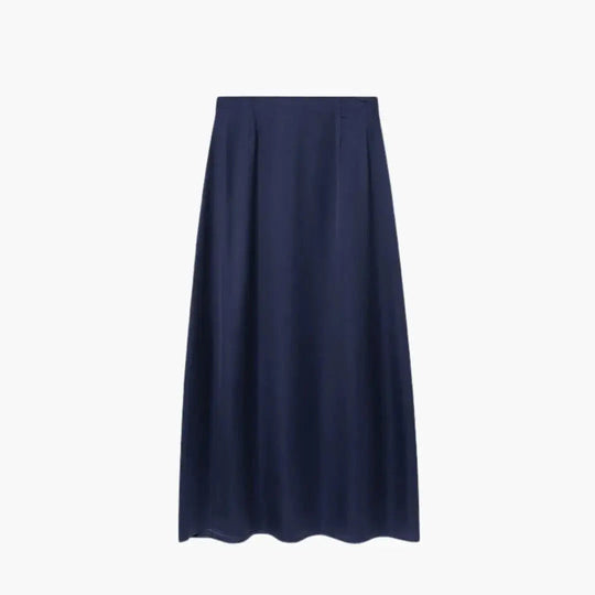 Solenne High Waisted Satin Maxi Skirt