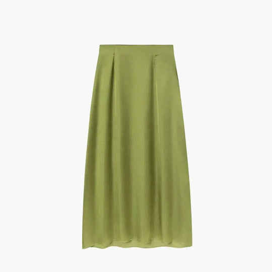 Solenne High Waisted Satin Maxi Skirt