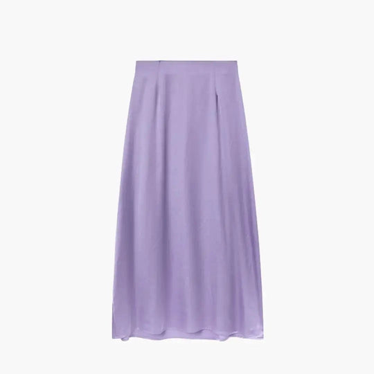 Solenne High Waisted Satin Maxi Skirt