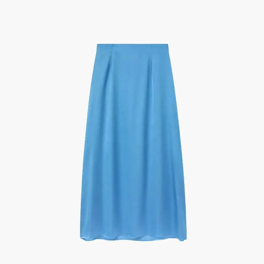 Solenne High Waisted Satin Maxi Skirt