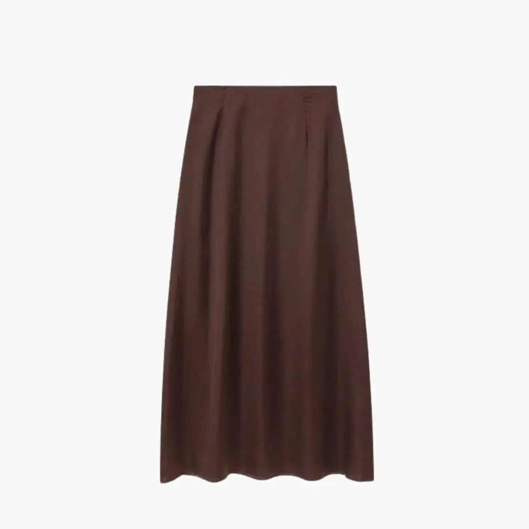 Solenne High Waisted Satin Maxi Skirt