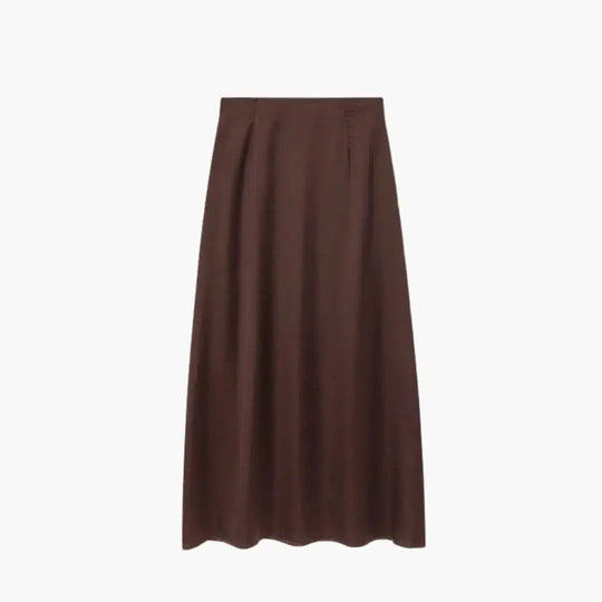 Solenne High Waisted Satin Maxi Skirt