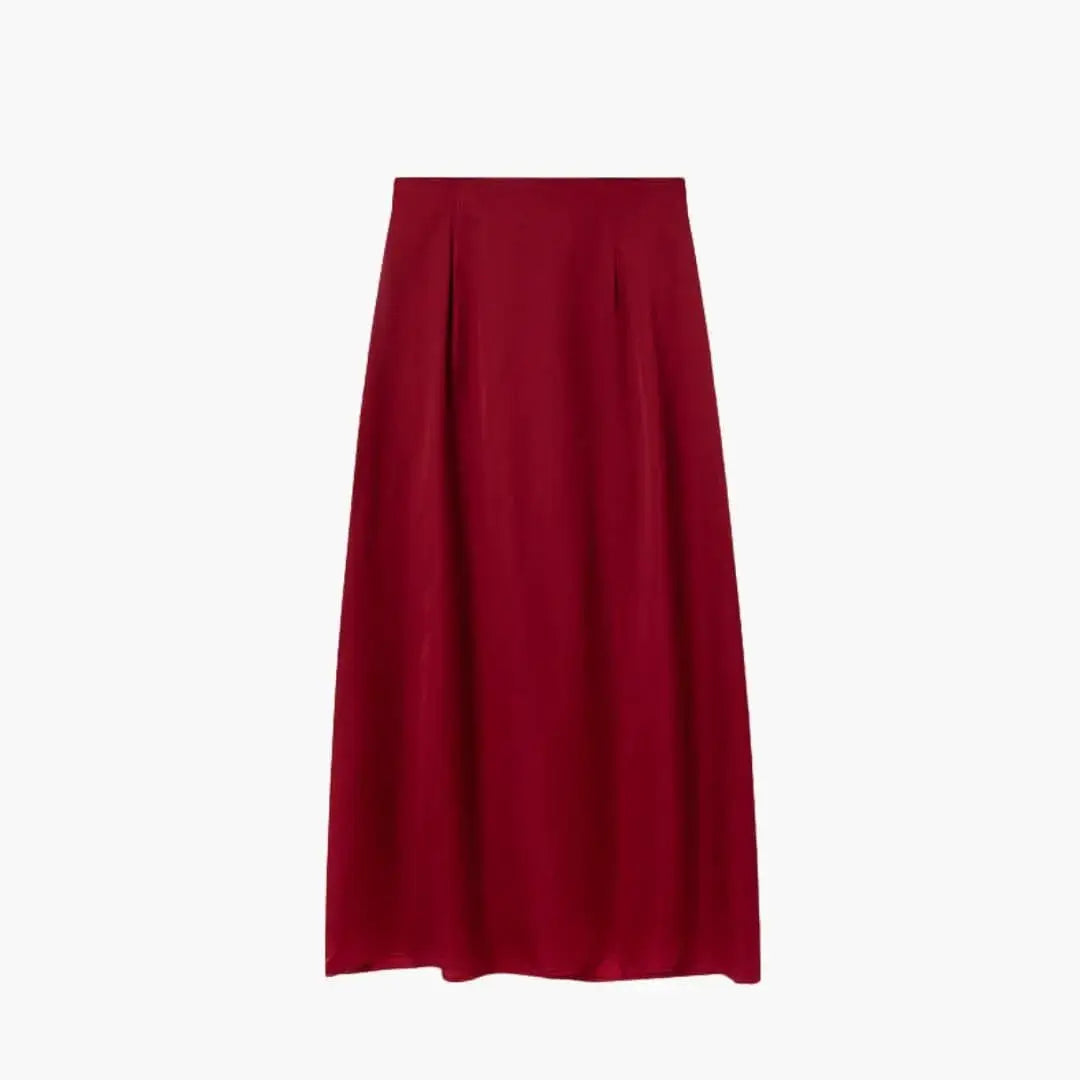 Solenne High Waisted Satin Maxi Skirt