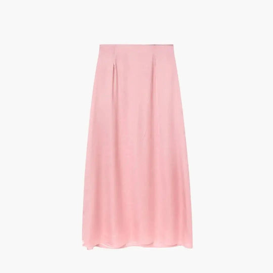 Solenne High Waisted Satin Maxi Skirt