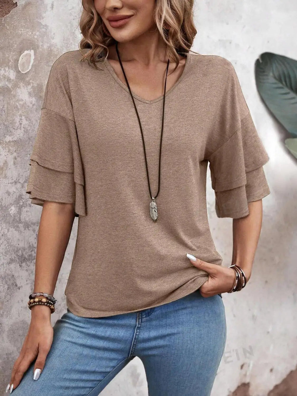 Liora Half Sleeve V-Neck T-Shirt