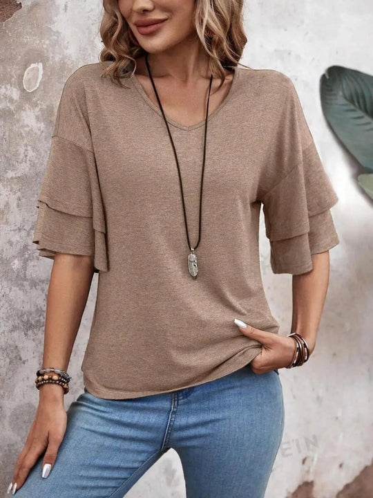 Liora Half Sleeve V-Neck T-Shirt