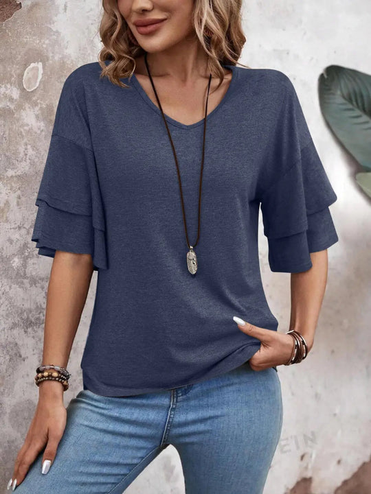 Liora Half Sleeve V-Neck T-Shirt