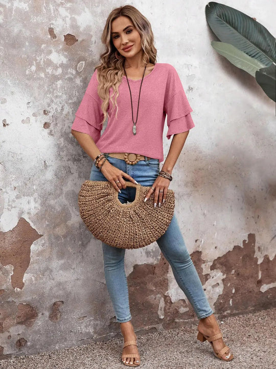 Liora Half Sleeve V-Neck T-Shirt