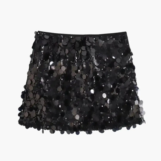 Velor Shimmering Sequin Mini Skirt