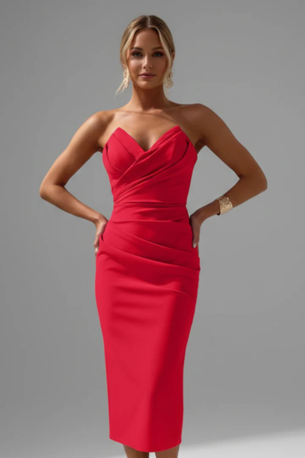 Evangeline Strapless Sweetheart Bodycon Cocktail Dress