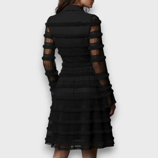Madeline V-Neck Long Sleeve Midi Dress