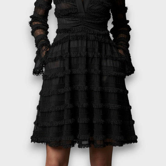 Madeline V-Neck Long Sleeve Midi Dress