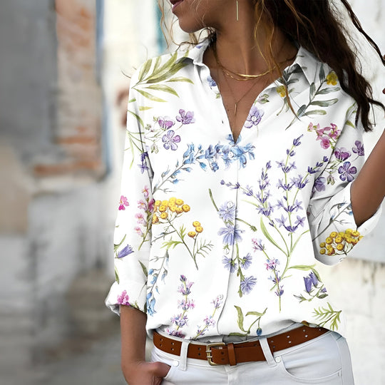 Danajsha Patterned Long Sleeve Blouse