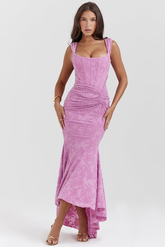 Zara Ruched Evening Bodycon Maxi Dress