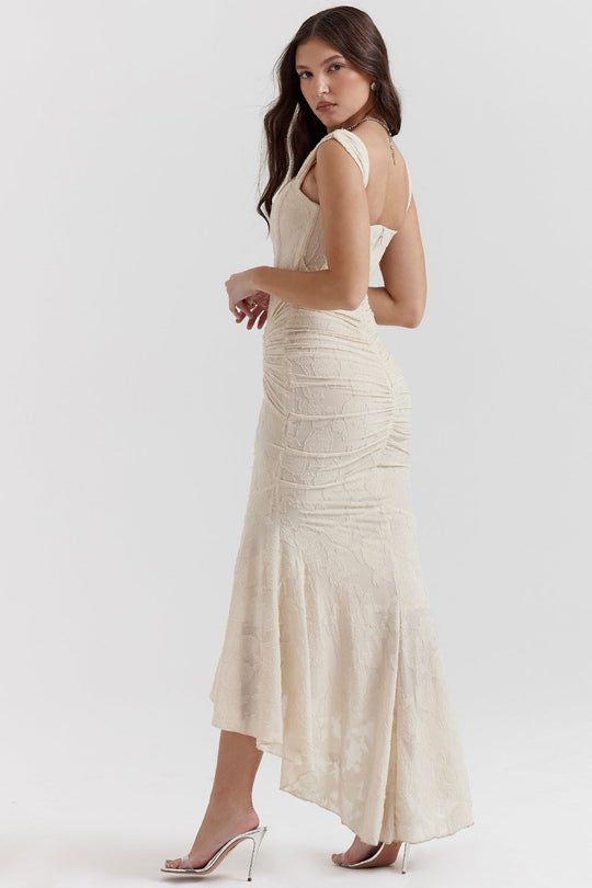 Zara Ruched Evening Bodycon Maxi Dress