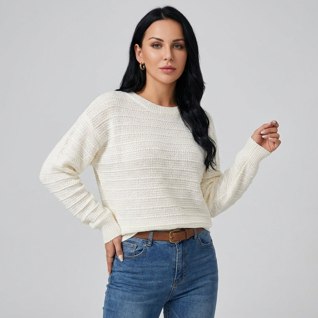 Marivelle Bow Back Pullover Sweater