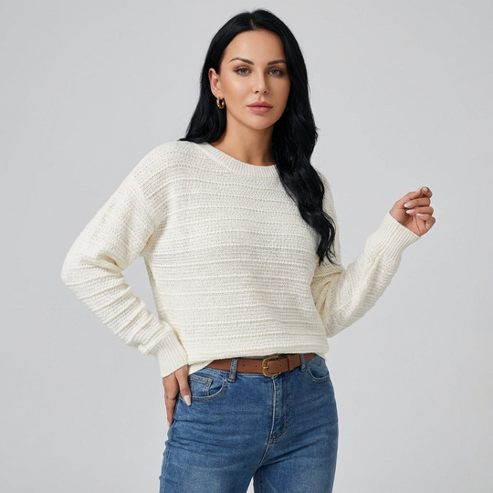 Marivelle Bow Back Pullover Sweater