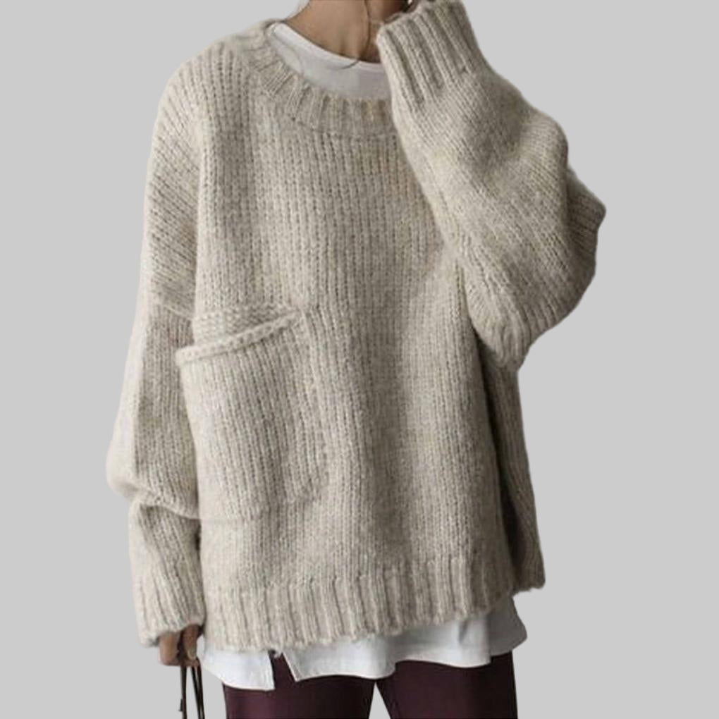Novellea Oversized Pocket Front Sweater