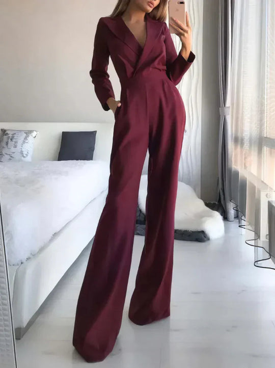 Liorae Polyester Long Sleeve Jumpsuit