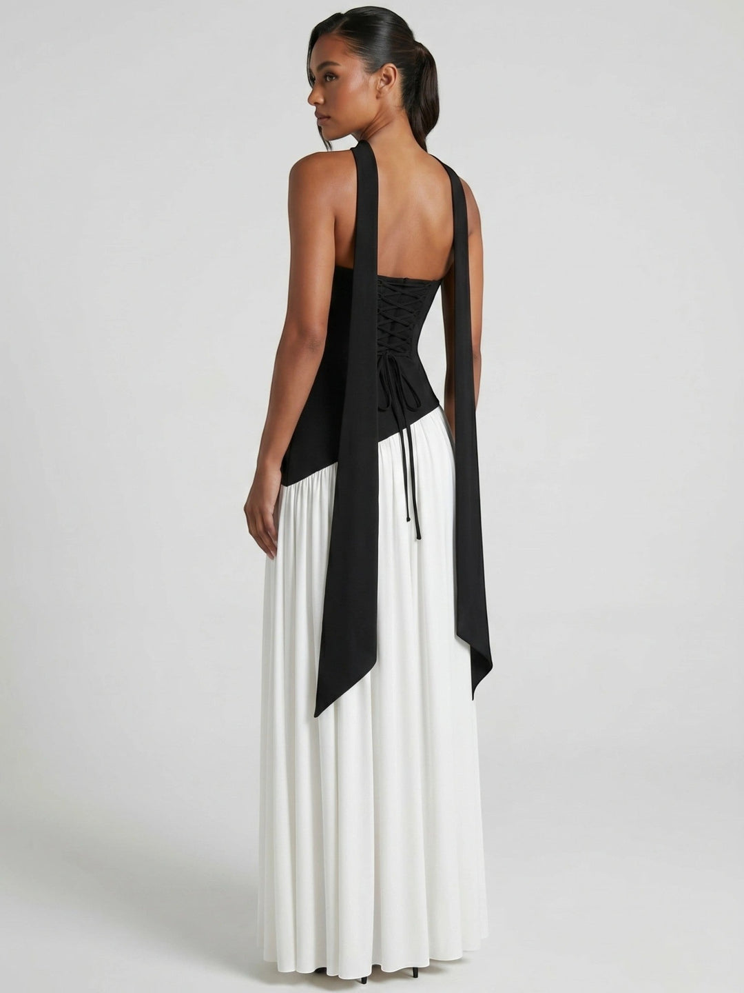 Misty Flowing Strapless Gown