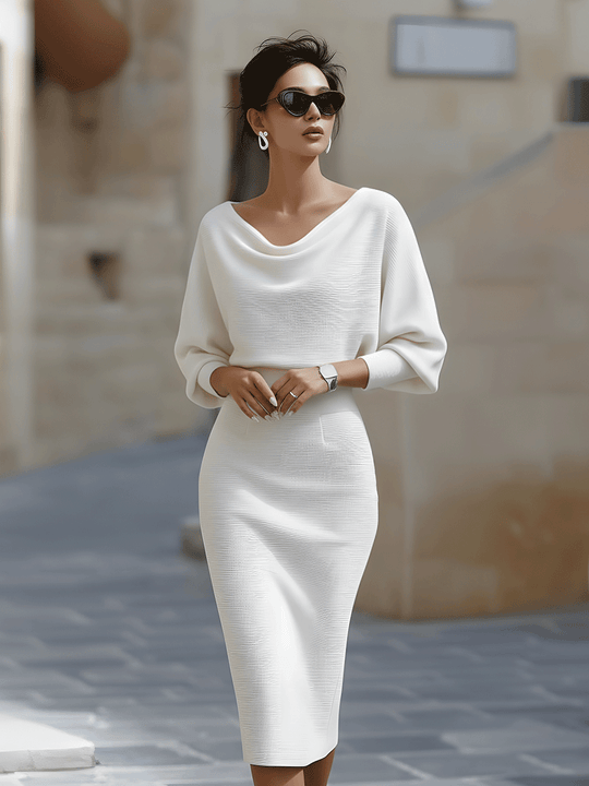 Juliette Draped Batwing Midi Dress