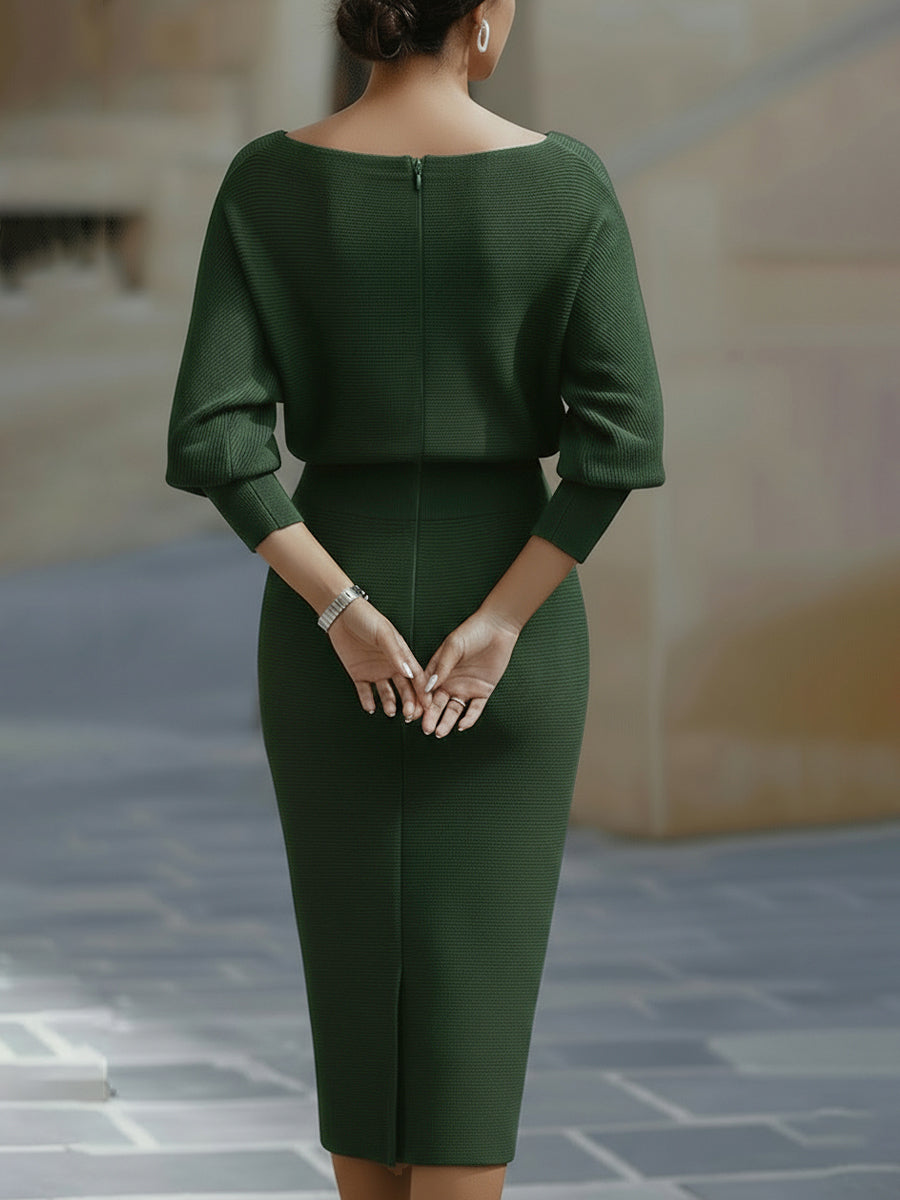 Juliette Draped Batwing Midi Dress