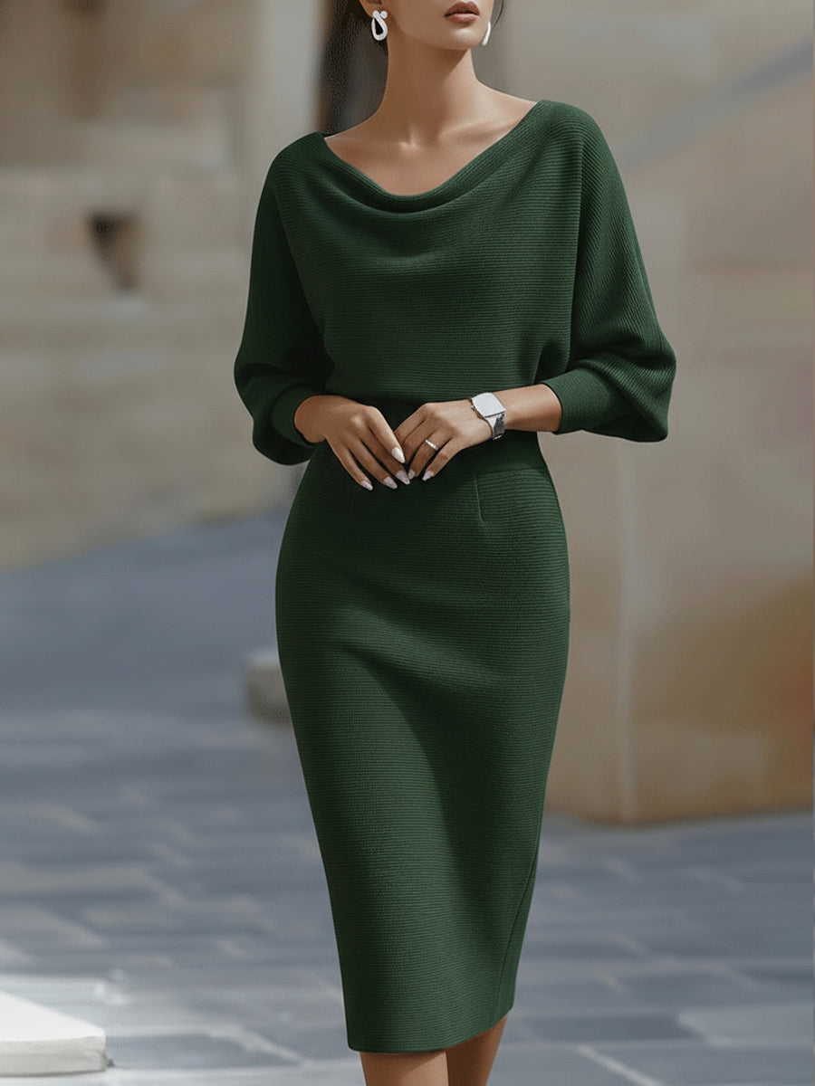 Juliette Draped Batwing Midi Dress