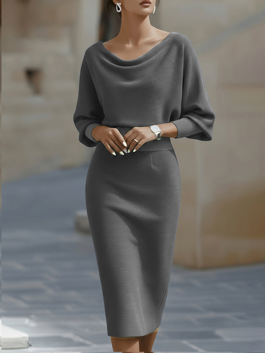 Juliette Draped Batwing Midi Dress