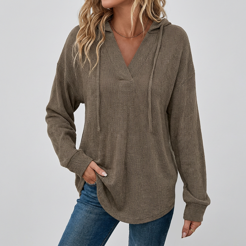Virellae V‑Neck Oversized Hoodie