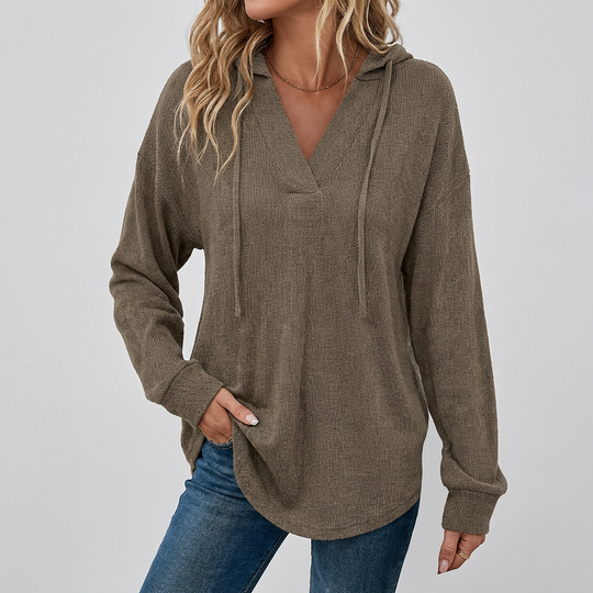 Virellae V‑Neck Oversized Hoodie