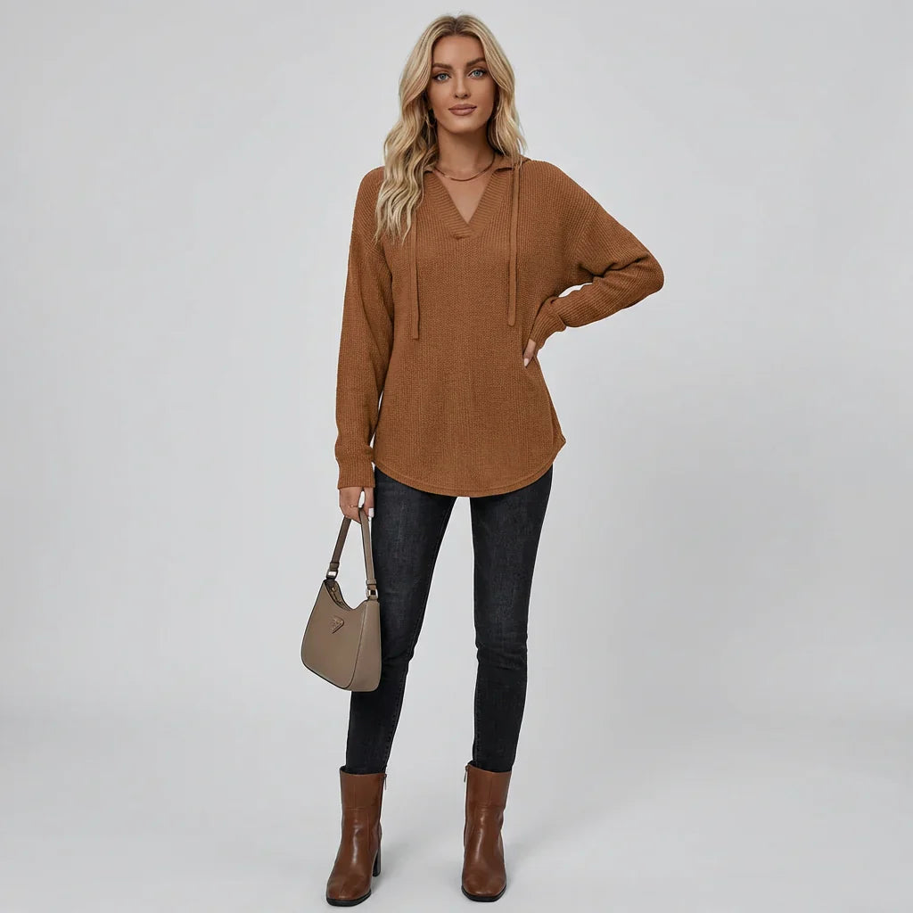 Virellae V‑Neck Oversized Hoodie