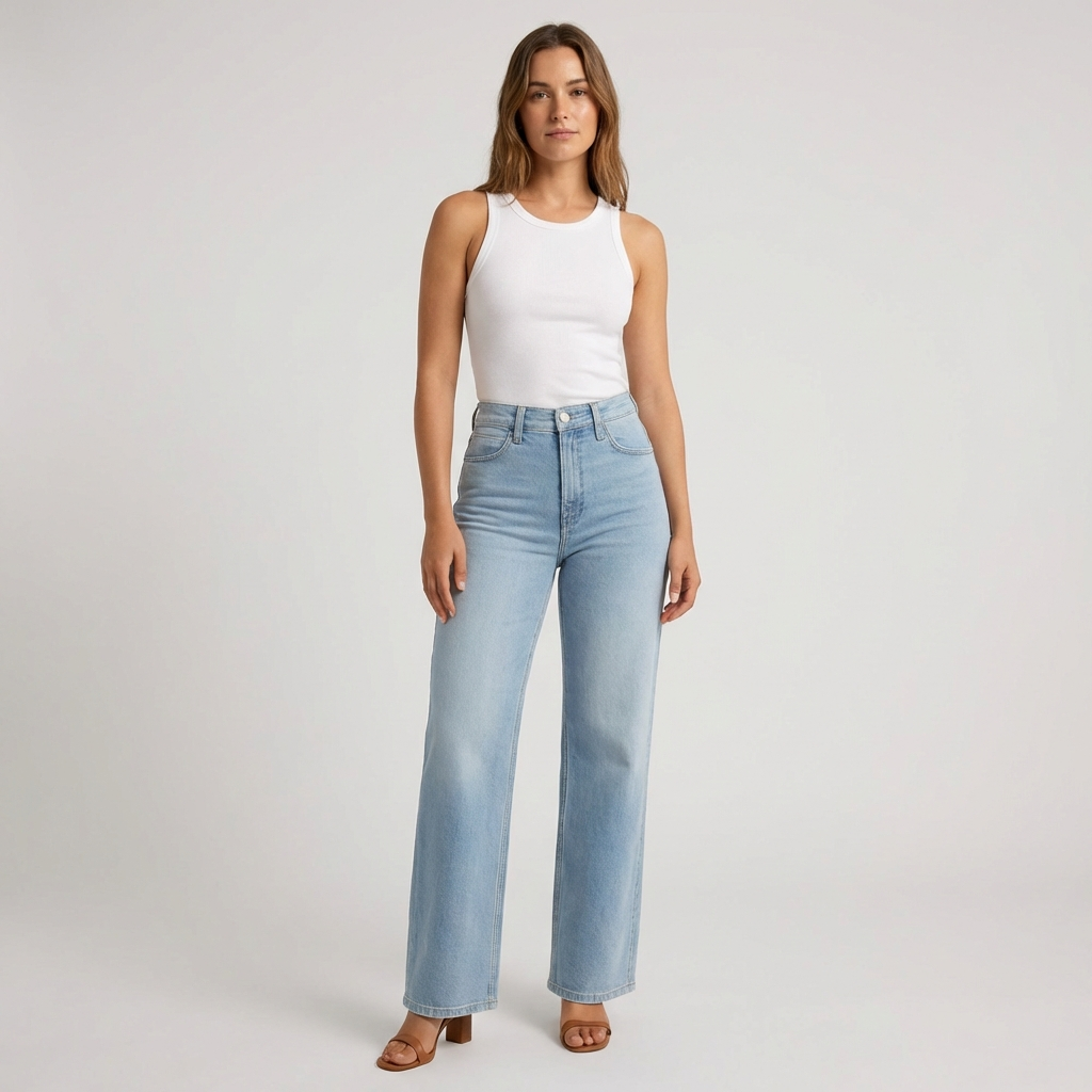 Sora High Waisted Straight Leg Jeans