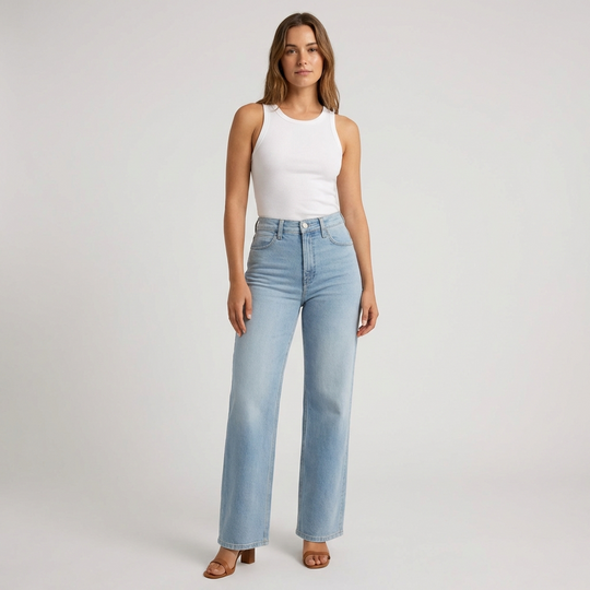 Sora High Waisted Straight Leg Jeans