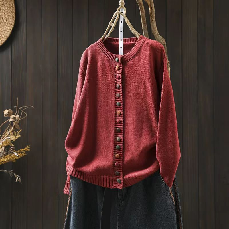 Vivian Decorative Button Design Cardigan