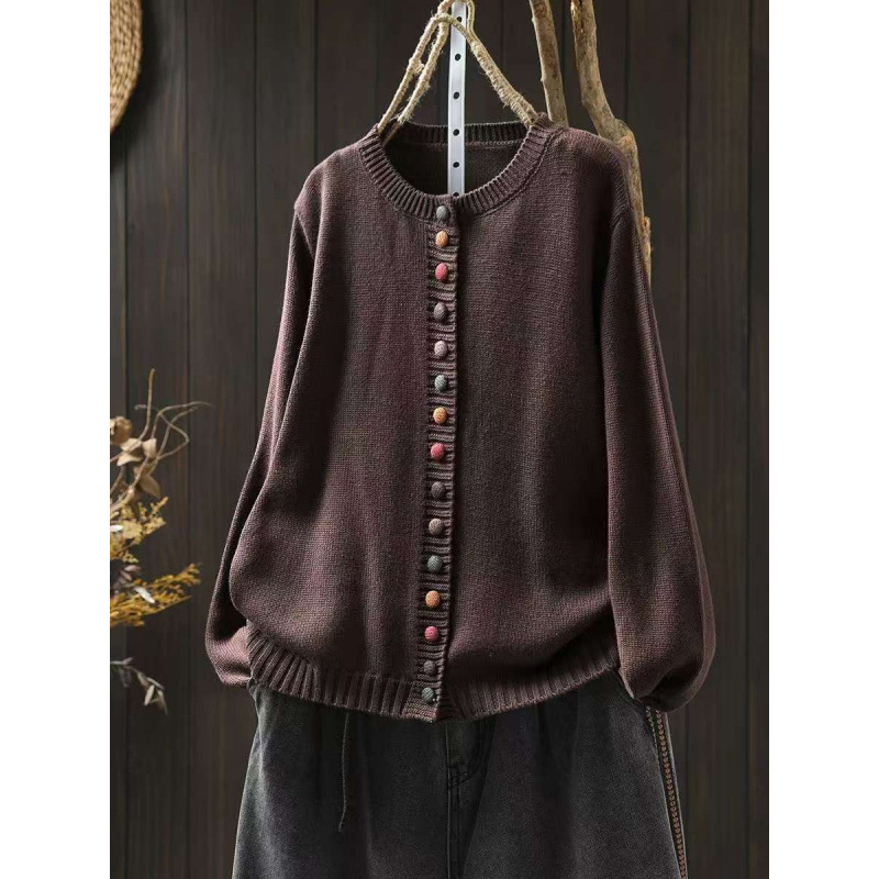 Vivian Decorative Button Design Cardigan