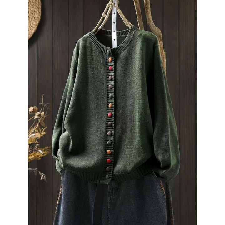 Vivian Decorative Button Design Cardigan