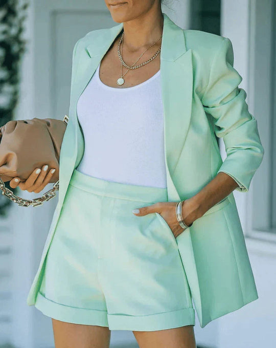 Chic Blazer Shorts Set for Women