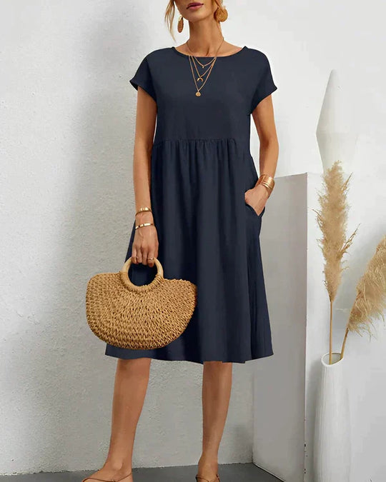 Clara Round Neck Midi Dress