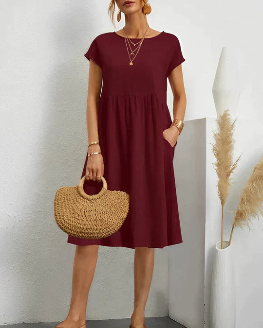 Clara Round Neck Midi Dress
