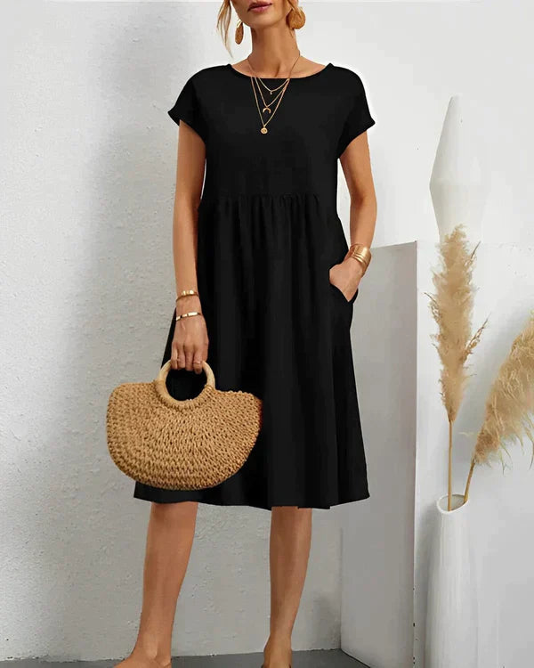 Clara Round Neck Midi Dress
