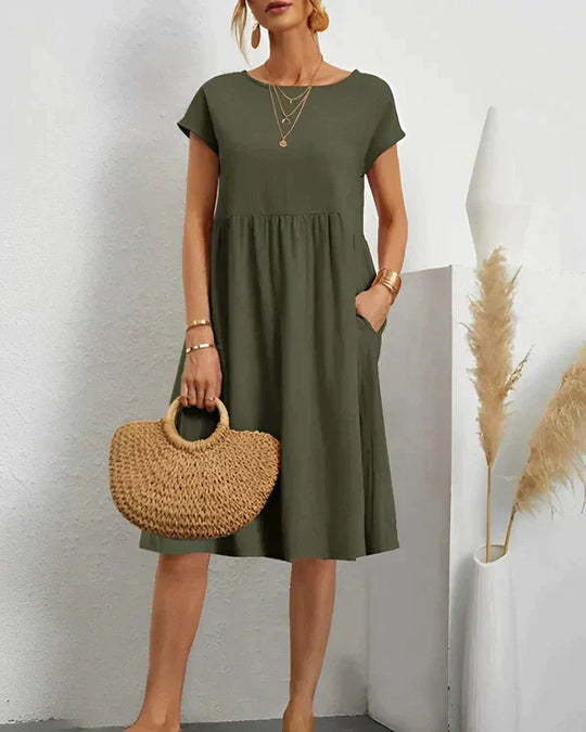 Clara Round Neck Midi Dress