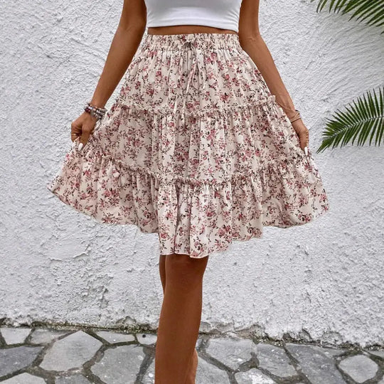 Aloura Floral Print Midi Skirt